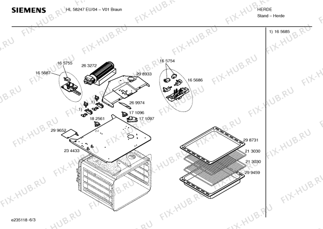 Схема №4 HL58247EU с изображением Кронштейн для духового шкафа Siemens 00419892