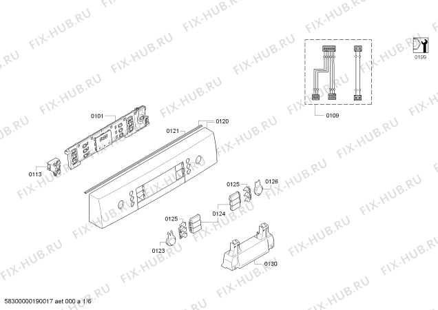 Схема №3 SPE53U56UC SilencePlus 46 dBA с изображением Набор кнопок для посудомойки Bosch 00624957