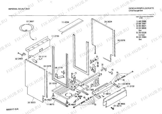 Взрыв-схема посудомоечной машины Imperial GS26/1 - Схема узла 04