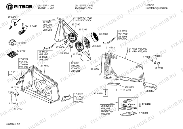 Схема №1 2MI60P с изображением Крыльчатка для вытяжки Bosch 00265391