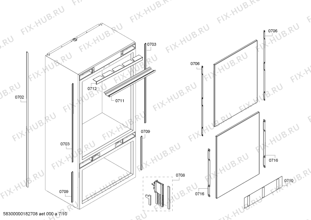 Схема №6 T30BB810SS с изображением Крепеж для холодильника Bosch 11012414