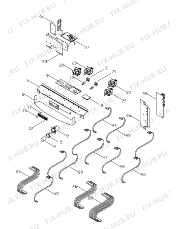 Взрыв-схема плиты (духовки) Aeg 6130VW - Схема узла H10 Control Panel