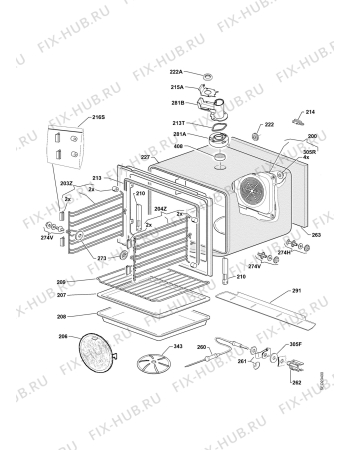 Взрыв-схема плиты (духовки) Therma BOK D.1 STEAM WS - Схема узла Oven