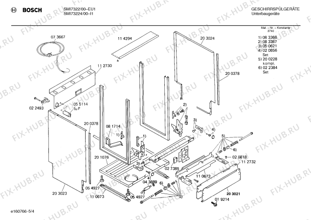 Схема №4 SMI73224 с изображением Панель для посудомойки Bosch 00118044