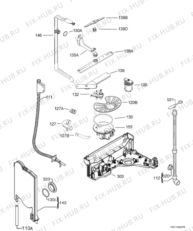 Взрыв-схема посудомоечной машины Aeg Electrolux F45020VI0P - Схема узла Hydraulic System 272