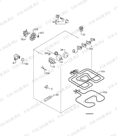 Взрыв-схема плиты (духовки) Rex Electrolux RKK661399X - Схема узла Electrical equipment 268