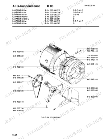 Взрыв-схема стиральной машины Aeg LAV9029 W D - Схема узла Tub