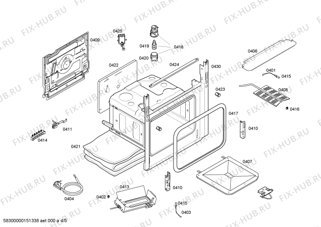 Взрыв-схема плиты (духовки) Bosch HGG233121R - Схема узла 04