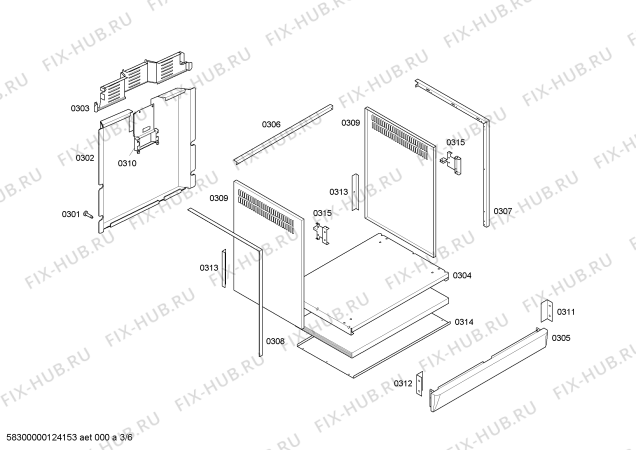 Взрыв-схема плиты (духовки) Continental FEK66W30ED LE GRAND CHEF II EMB ALUMINIO (LC-10) - Схема узла 03