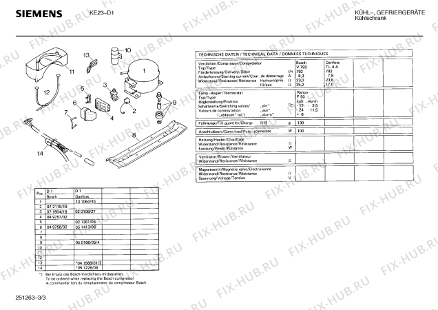 Схема №3 KE23 с изображением Клапан для холодильной камеры Siemens 00102412