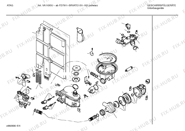 Взрыв-схема посудомоечной машины Atag SRVATE1 - Схема узла 04