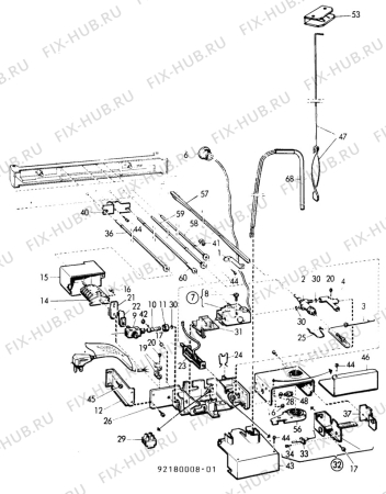 Взрыв-схема холодильника Electrolux RM2510 - Схема узла C20 Comb. armature  H