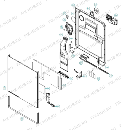 Взрыв-схема посудомоечной машины Cylinda DM830 FI Avh SE   -Titanium (401739, DW90.2) - Схема узла 05