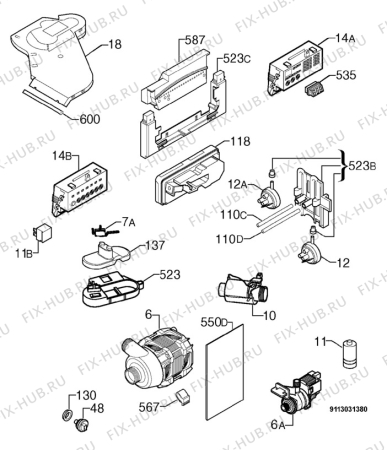 Взрыв-схема посудомоечной машины Privileg 067748_11049 - Схема узла Electrical equipment 268