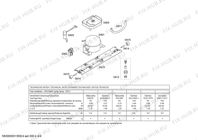 Взрыв-схема холодильника Bosch KGN36A05 - Схема узла 04