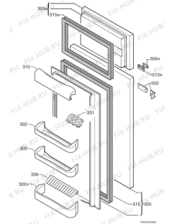Взрыв-схема холодильника Zanussi ZI2302/2T - Схема узла Door 003