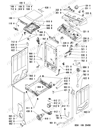 Схема №2 AWA 1155 с изображением Гидрошланг Whirlpool 481253028882