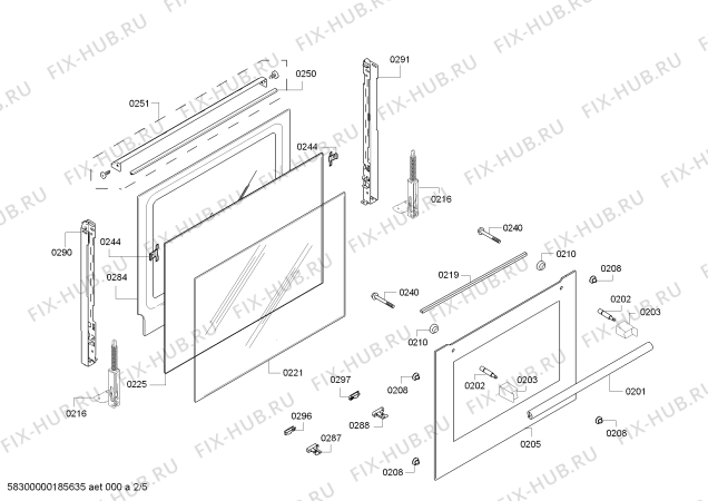 Взрыв-схема плиты (духовки) Bosch HBA74S350E H.BO.PY.L3D.IN.GLASS.B3/.X.E3_COT/ - Схема узла 02