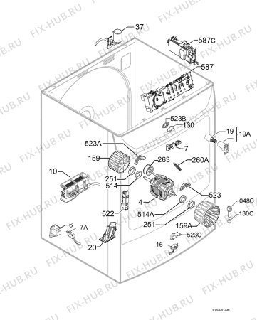 Взрыв-схема сушильной машины Privileg 00549565_21103 - Схема узла Electrical equipment 268