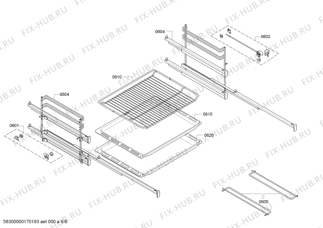 Взрыв-схема плиты (духовки) Bosch HBG73U530W - Схема узла 06