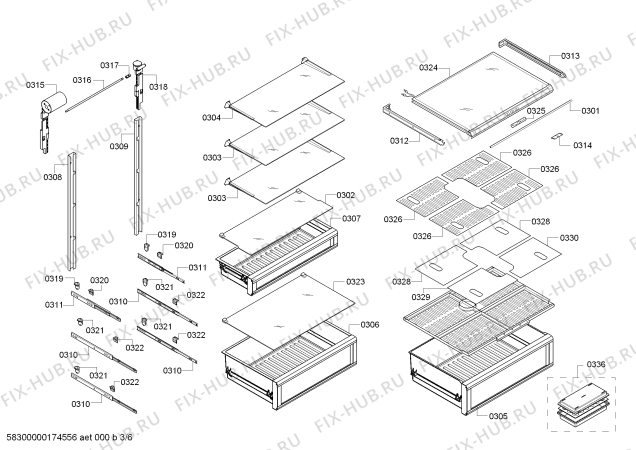 Взрыв-схема холодильника Gaggenau RC472301 - Схема узла 03