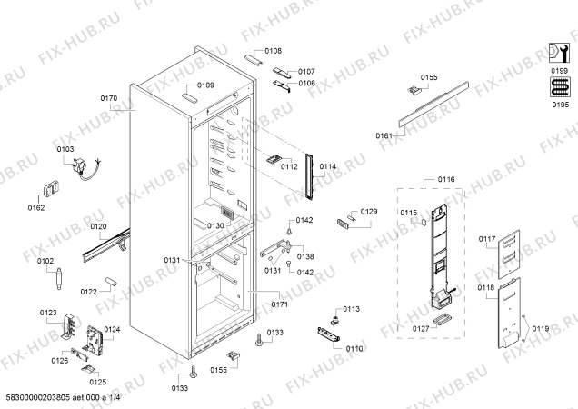 Схема №4 KG49NLW30U Siemens с изображением Дверь для холодильника Siemens 00716863