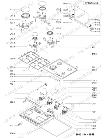 Схема №1 CLHB10IX (F091926) с изображением Руководство для плиты (духовки) Indesit C00363119