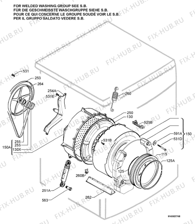 Взрыв-схема стиральной машины Zanussi Electrolux ZWF1521W - Схема узла Functional parts 267