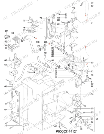 Схема №1 KKE884500M с изображением Корпусная деталь для электрокофеварки Aeg 4055374609