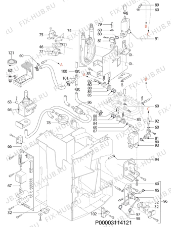 Взрыв-схема кофеварки (кофемашины) Aeg KKE884500B - Схема узла Section 4