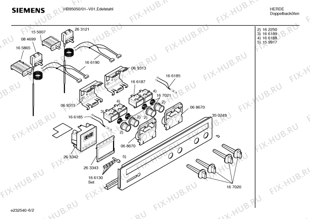 Схема №1 HB95050 с изображением Ручка управления духовкой для духового шкафа Siemens 00167020