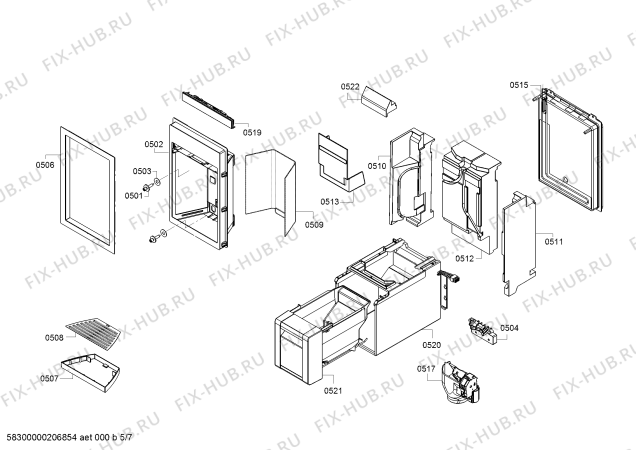 Схема №5 KSW36AI304 Bosch с изображением Односторонний клапан для холодильной камеры Bosch 00629593