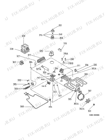 Взрыв-схема плиты (духовки) Electrolux EOB418X - Схема узла Functional parts