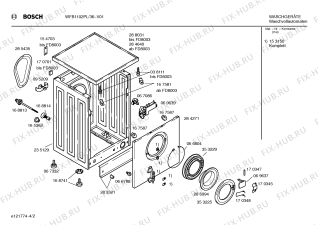 Схема №2 WFB1102PL BOSCH WFB1102 с изображением Инструкция по эксплуатации для стиральной машины Bosch 00526408