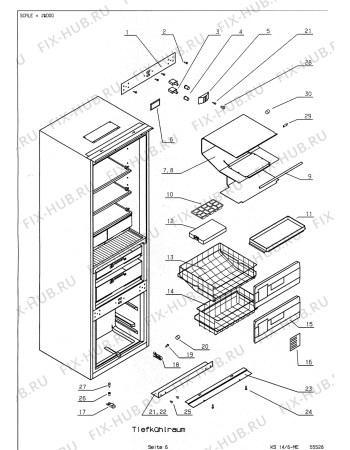 Взрыв-схема холодильника Electrolux IK255.3RWS - Схема узла Internal parts freezer