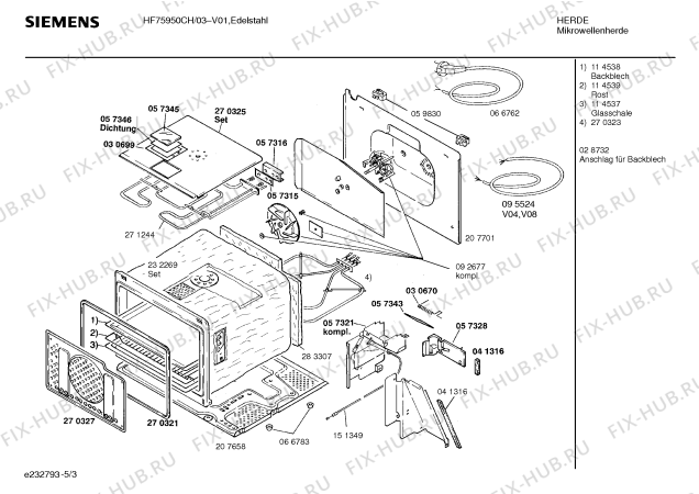 Схема №2 HF75955NL с изображением Передняя панель для свч печи Siemens 00288283