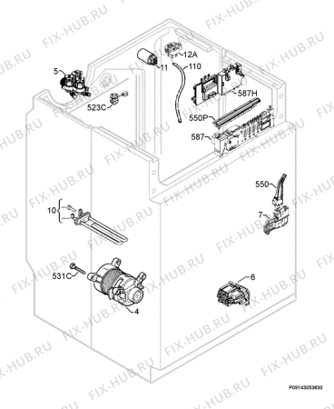 Взрыв-схема стиральной машины Electrolux EWW1274 - Схема узла Electrical equipment 268