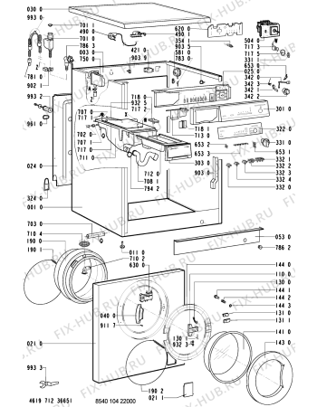 Схема №1 WA 2581/WS-GB с изображением Другое для стиралки Whirlpool 481246279642