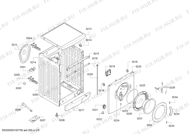 Взрыв-схема стиральной машины Siemens WM14E169FG iQ300 varioPerfect - Схема узла 02