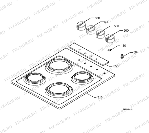 Взрыв-схема плиты (духовки) Ikea LH4K 601 522 03 - Схема узла Hob 271