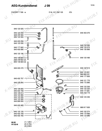 Взрыв-схема посудомоечной машины Aeg FAV7189-W    F - Схема узла Water softener 066