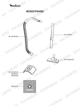 Взрыв-схема пылесоса Moulinex MO5231PA/4Q0 - Схема узла 9P005170.5P2