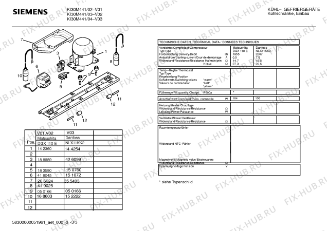 Схема №3 KI30M441 с изображением Инструкция по эксплуатации для холодильной камеры Siemens 00596968