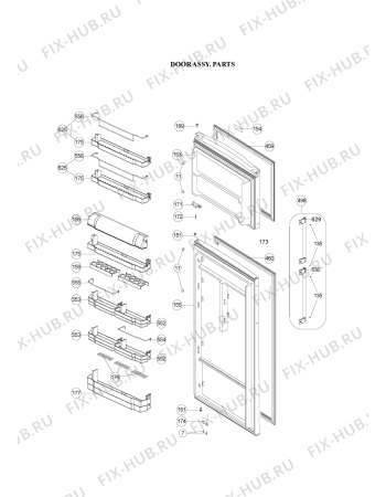 Схема №2 MTM8053AEGX с изображением Дверь для холодильной камеры Whirlpool 482000020231