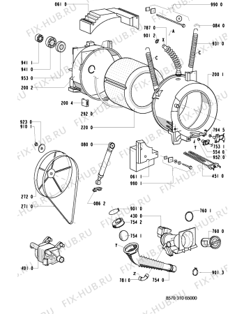 Схема №2 AWM 310 с изображением Электролиния для стиралки Whirlpool 481932118337