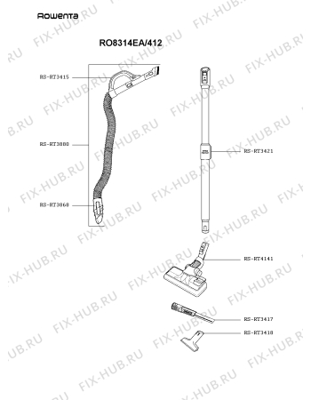 Взрыв-схема пылесоса Rowenta RO8314EA/412 - Схема узла OP005784.0P3