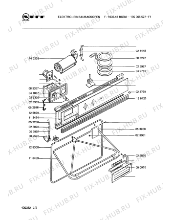 Взрыв-схема плиты (духовки) Neff 195305527 F-1036.42RCSM - Схема узла 02