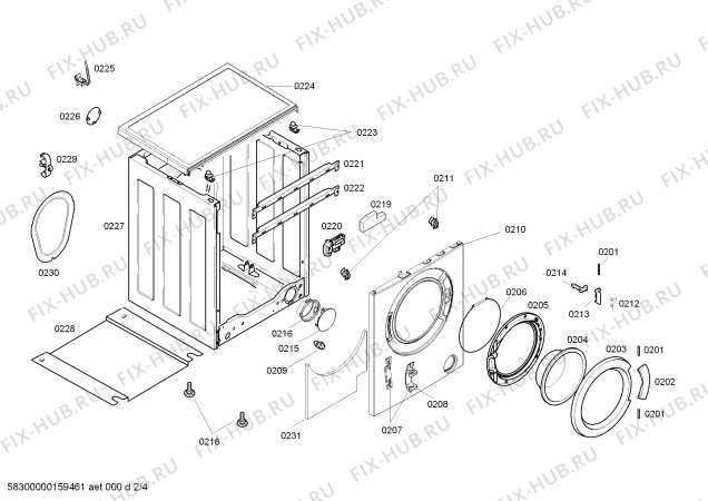 Схема №3 WM10E1R8TI Siemens IQ300 6.2kg с изображением Ручка для стиралки Siemens 00624717