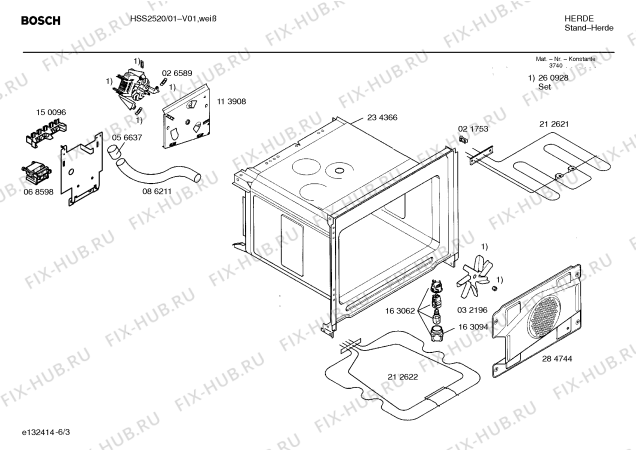 Схема №3 HSS2520 с изображением Стеклокерамика для плиты (духовки) Bosch 00213026