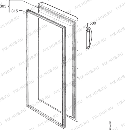 Взрыв-схема холодильника Zanker FR160EN - Схема узла Door 003